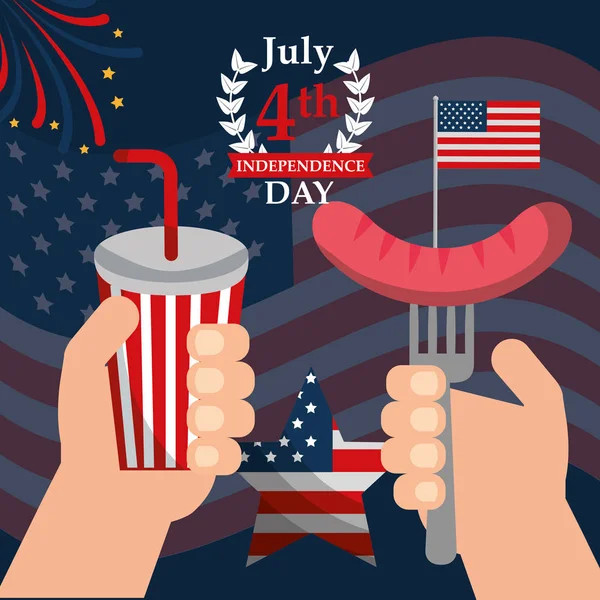 Jídlo americké nezávislosti den — Stockový vektor