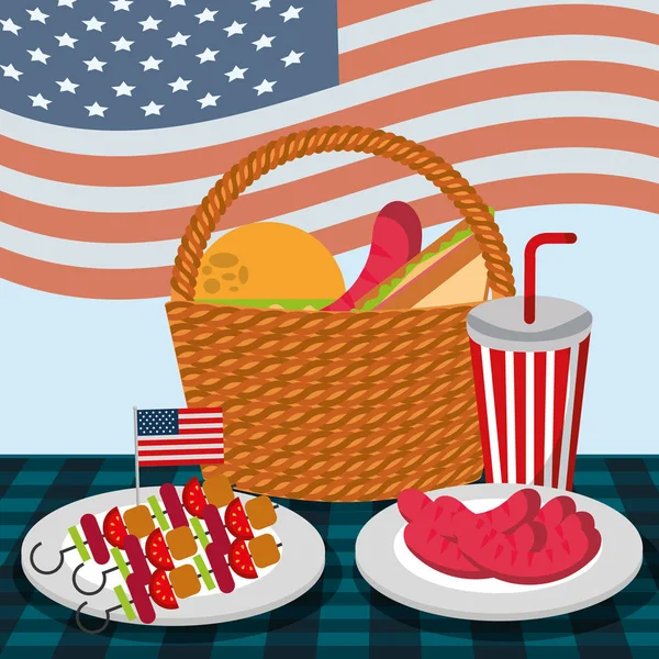 Dia de independência americana de comida — Vetor de Stock