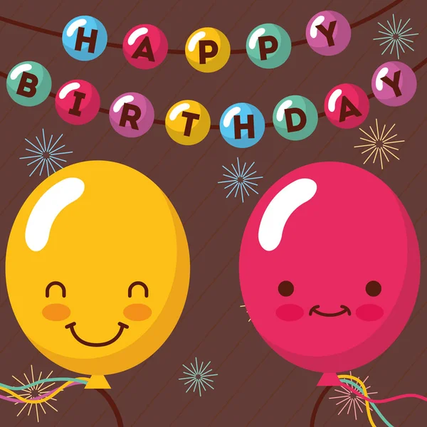 Tarjeta de cumpleaños feliz — Vector de stock