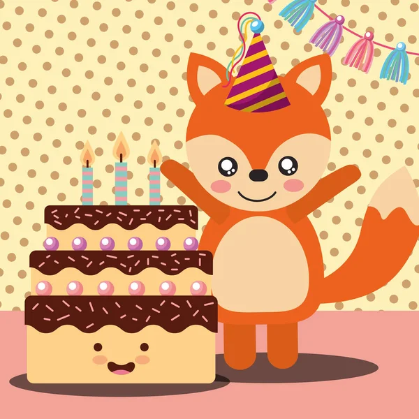 stock vector cute animal happy birthday