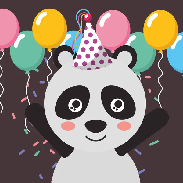 Schattige dieren gelukkige verjaardag — Stockvector