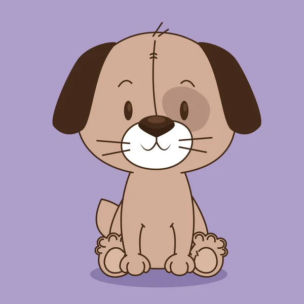 Lindo y pequeño personaje de perro — Archivo Imágenes Vectoriales