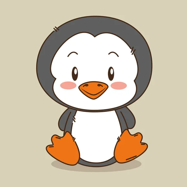 Bonito e pequeno personagem pinguim —  Vetores de Stock