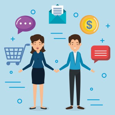 Sosyal medya pazarlama ile iş iki avatarları