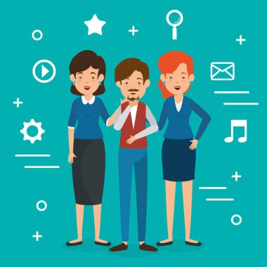 Sosyal Medya Simgeler pazarlama birlikte grup insan