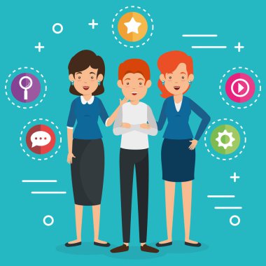 Sosyal Medya Simgeler pazarlama birlikte grup insan