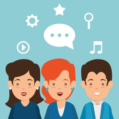 Sosyal Medya Simgeler pazarlama birlikte grup insan