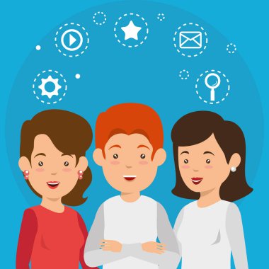 Sosyal Medya Simgeler pazarlama birlikte grup insan