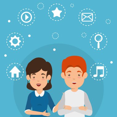 Sosyal medya pazarlama ile iş iki avatarları