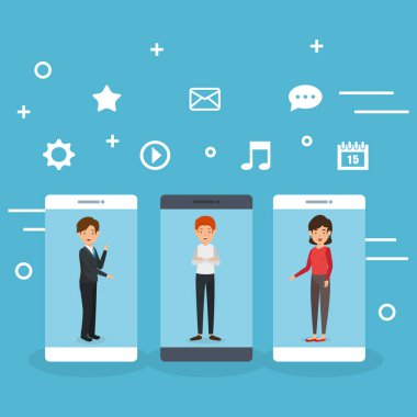 Sosyal Medya Simgeler pazarlama birlikte grup insan