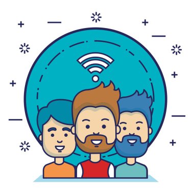 Sosyal Medya Simgeler pazarlama birlikte grup insan