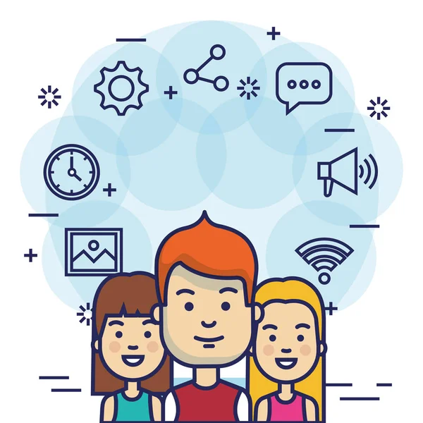 Sosyal Medya Simgeler pazarlama birlikte grup insan