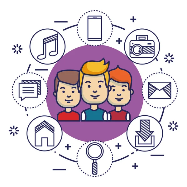 Sosyal Medya Simgeler pazarlama birlikte grup insan