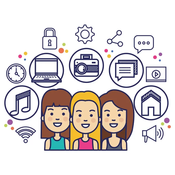 Sosyal Medya Simgeler pazarlama birlikte grup insan