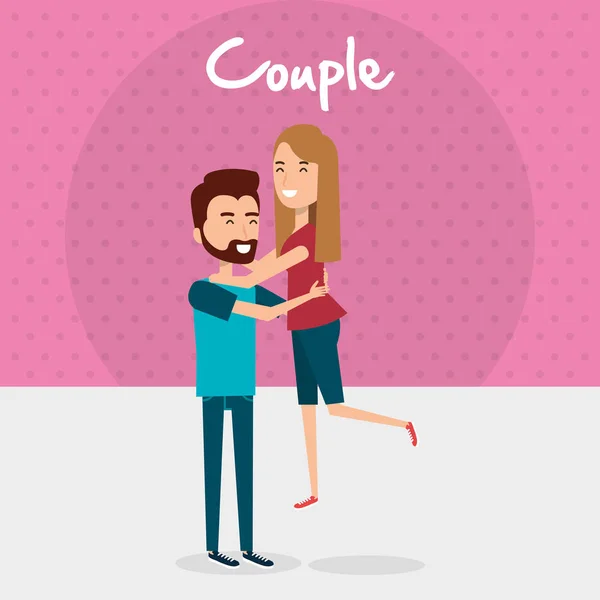 Amoureux couple avatars personnages — Image vectorielle