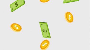 düşen banknot ve madeni paralar para birimi Doları
