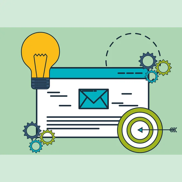 Email target idea innovación marketing digital — Archivo Imágenes Vectoriales