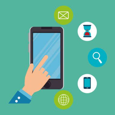 Elektronik ticaret simgeleri ile Smartphone