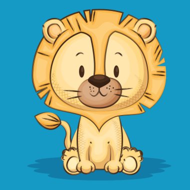 küçük sevimli aslan karakter