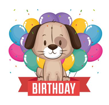 küçük sevimli köpek Doğum günü kartı