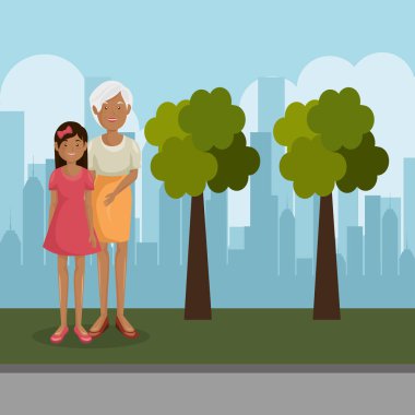 Aile üyeleri açık havada karakterler