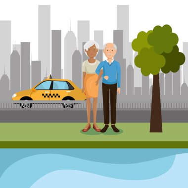 dedesi çift açık havada karakterler