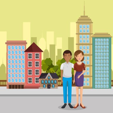 Ebeveynlerin çift açık havada karakterler