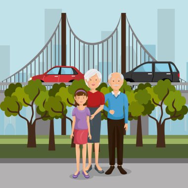 Aile üyeleri açık havada karakterler