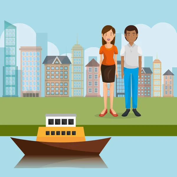 Ebeveynlerin çift açık havada karakterler