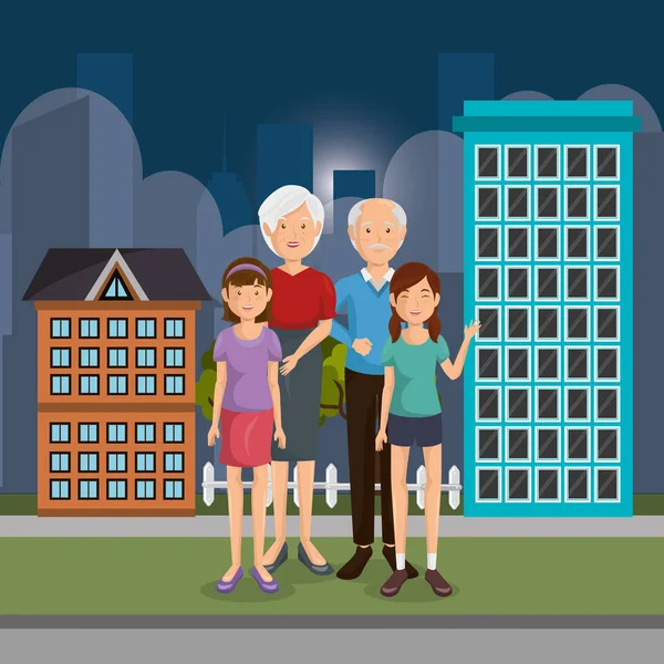 Aile üyeleri açık havada karakterler