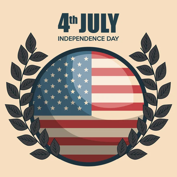 Celebración del emblema del Día de la Independencia — Vector de stock