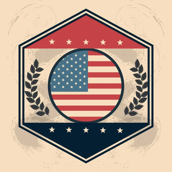 USA självständighetsdagen emblem firande — Stock vektor
