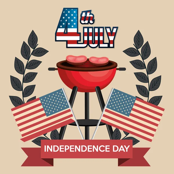 ΗΠΑ Ημέρα ανεξαρτησίας μπάρμπεκιου πάρτι — Διανυσματικό Αρχείο