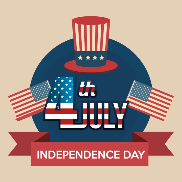 Chapeau USA fête de l'indépendance — Image vectorielle