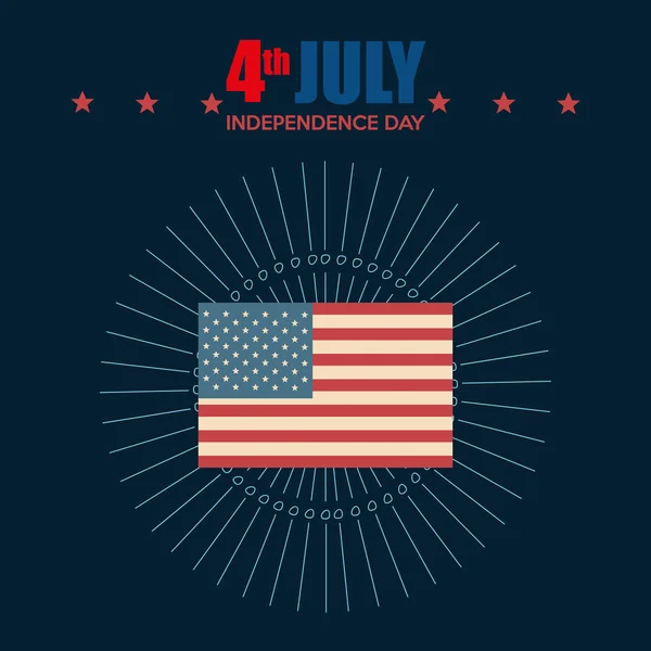 Dia da independência dos EUA com bandeira —  Vetores de Stock