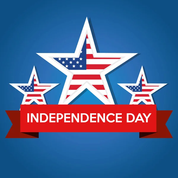 EUA independência estrela do dia — Vetor de Stock