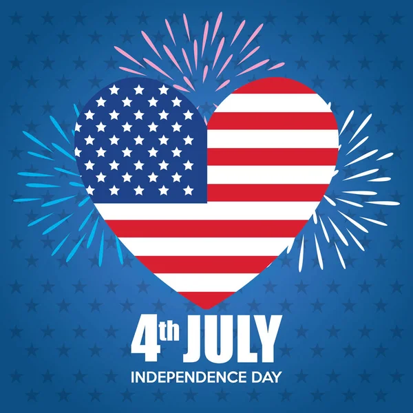 USA independence day with heart — Stock Vector