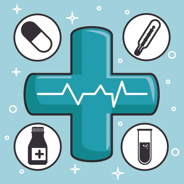Set di icone sanitarie mediche — Vettoriale Stock