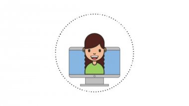 Genç kadın bilgisayar grup insanların net çalışma