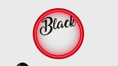 Neon rozet ve dekoratif balon siyah Cuma Kara Cuma animasyon hd