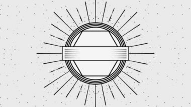 geometrik vintage kare etiketi