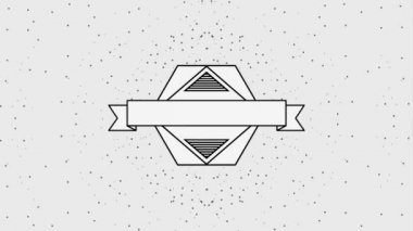 geometrik vintage kare etiketi