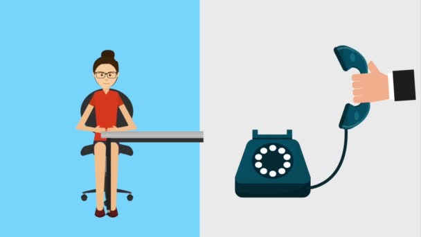 Animación de servicio al cliente hd — Vídeo de stock