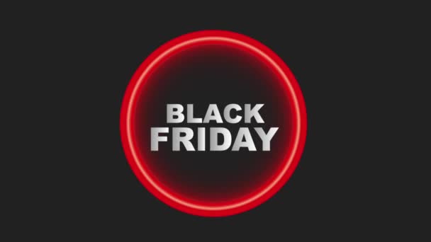 Neon licht gestippelde cirkel achtergrond zwarte vrijdag black vrijdag animatie hd — Stockvideo