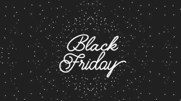 Black Friday Schriftzug auf Punkten dunkler Hintergrund Black Friday Animation hd — Stockvideo