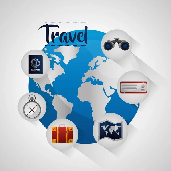 Travel around the world — Stock Vector