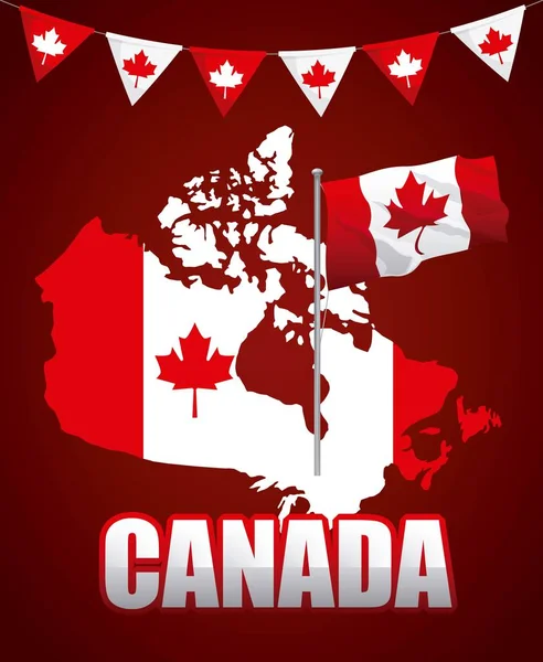 Tarjeta de día canada — Vector de stock