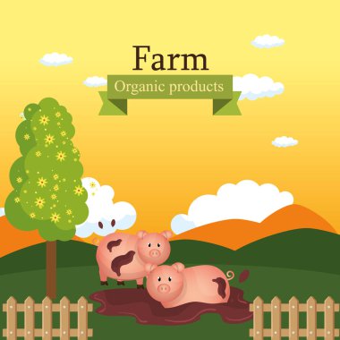 domuz çiftliği sahnesinde