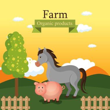 hayvan çiftliği sahnesinde