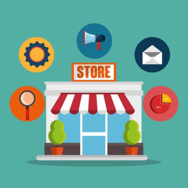 elektronik ticaret Icons set